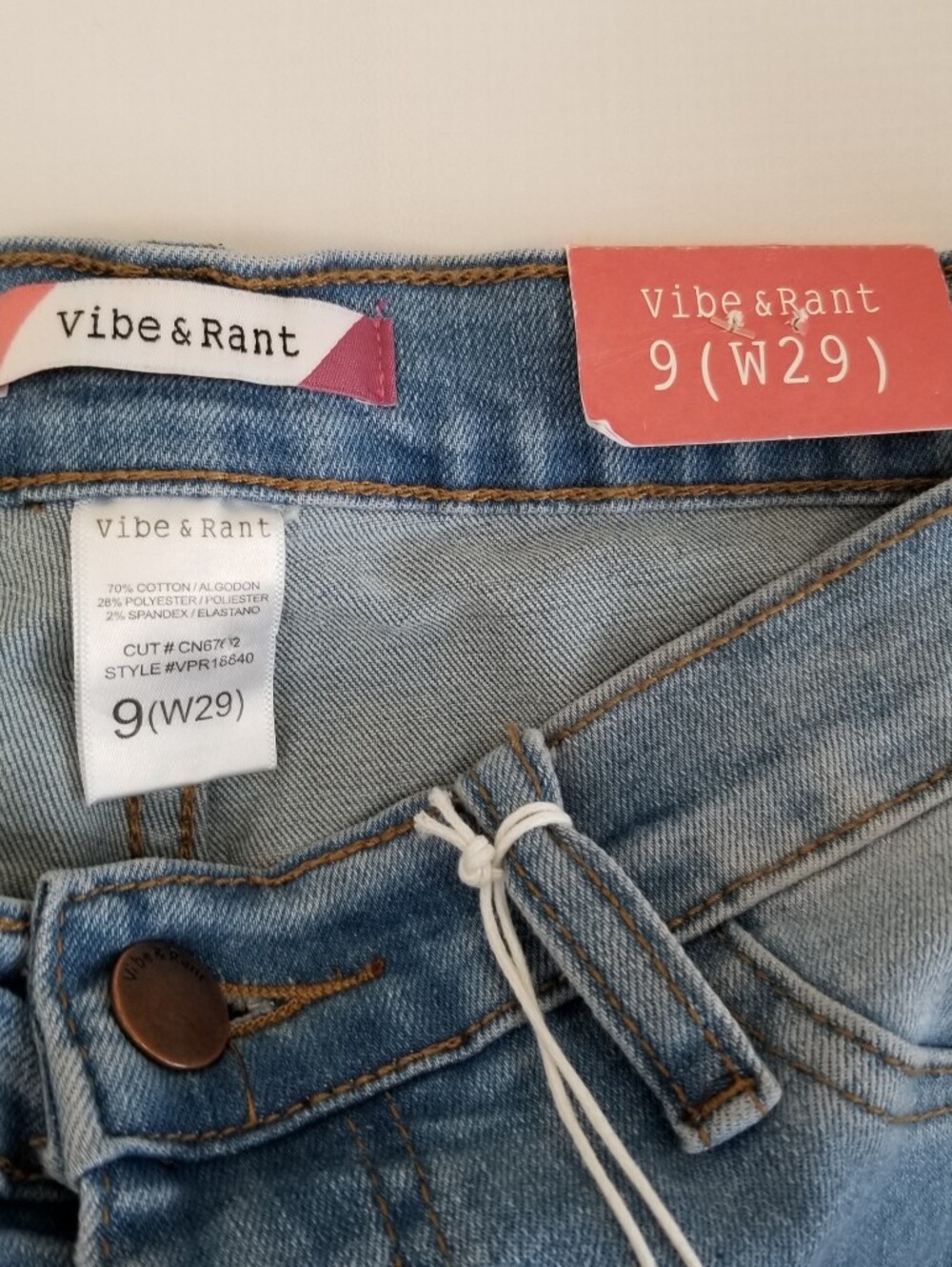 Vibe & Rant High Rise Flare Jeans Size 9 Actual Waist 25 NWT - Picture 6 of 7